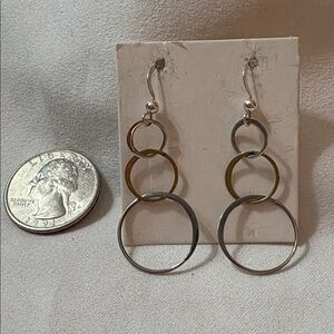 Gold and Silver Dangle Hoop Earrings MAKE ME AN OFFER!